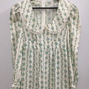 Vintage 1970s Cottagecore Prairie Floral Maxi Dress Gunni Sax Style